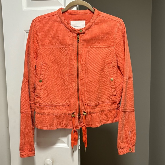 Anthropologie Joyce Textured Jacket Orange Coral - Picture 9 of 11